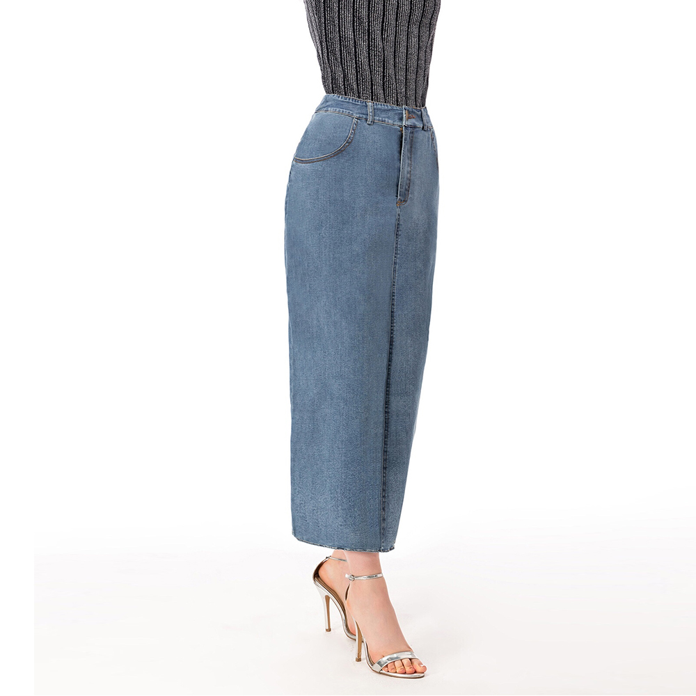 

Muslim High Waist Denim Skirt Long Islamic Skirts Womens Jeans Jupe Musulmane Femme Abaya Dubai Musulman Turkey Arabic Skirts