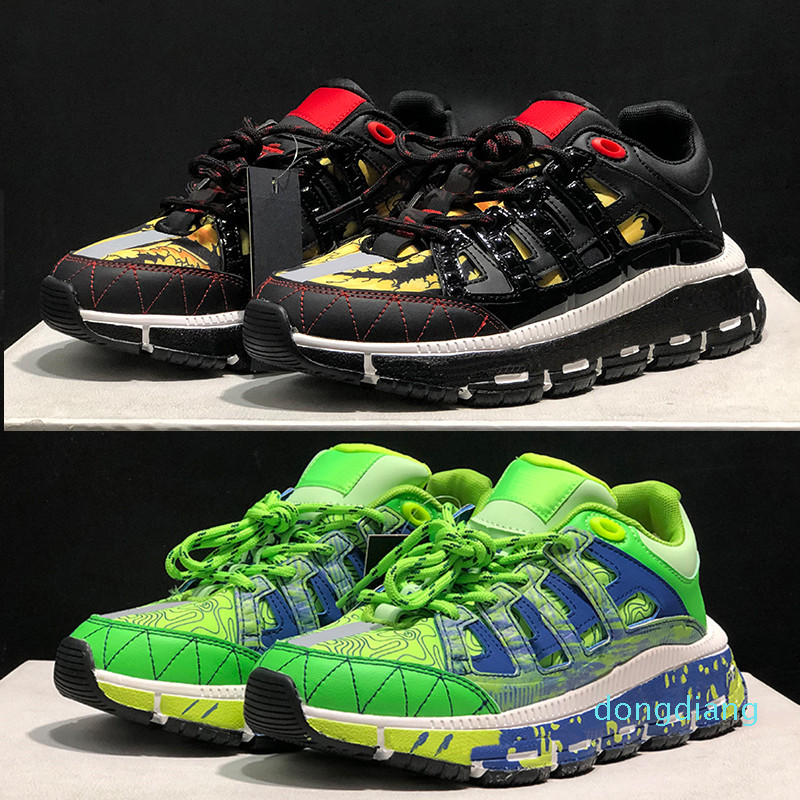 

Designer Top Italy Trigreca sneakers casual Shoes deep blue green black white print gold gum silver grey fashion men women trainers, 01# black white print