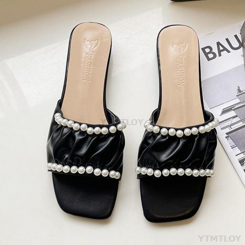 

Slippers Women's Leisure Comfortable Solid Summer Open Toe Ladies Fashion Handmade Indoor Ytmtloy House Zapatillas Casa Mujer, Beige