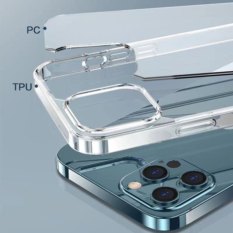 

For iphone 13 pro max mini 12 11 7 8 plus Transparent clear phone cases Samsung Galaxy A52 A72 A82 Ultra thin 1.5mm tpu pc acrylic cellphone case accessories
