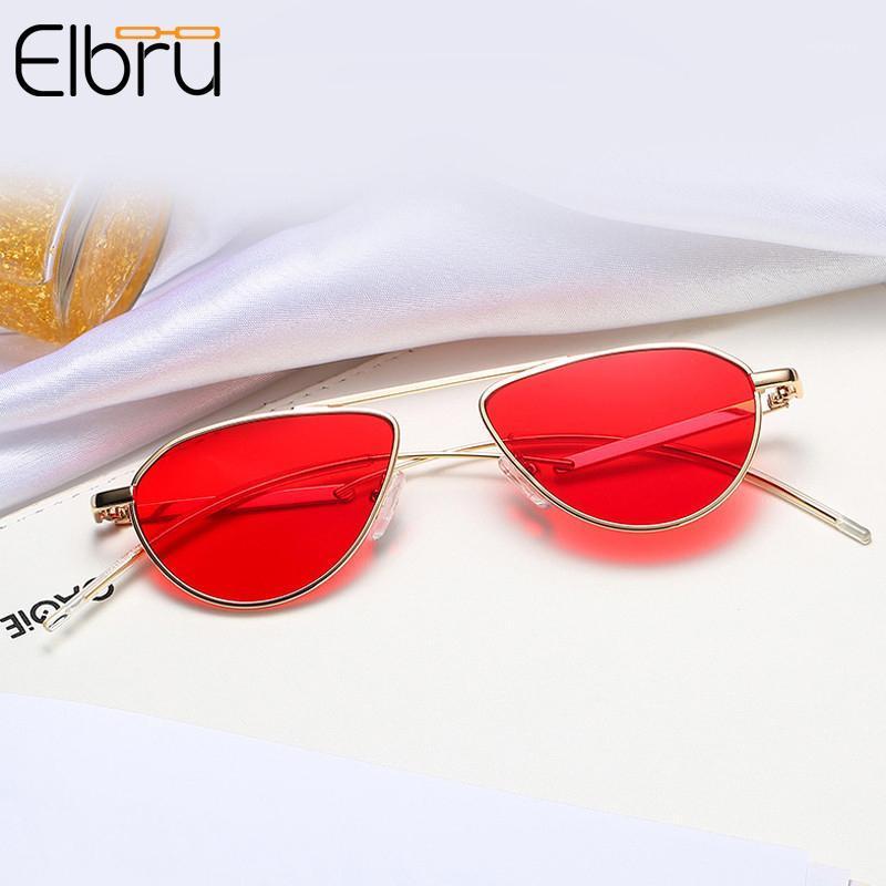 

Sunglasses Elbru Women/Men Fashion Oval Metal Sun Glasses Retro For Women Lady Sunglass Female Luxury Shade