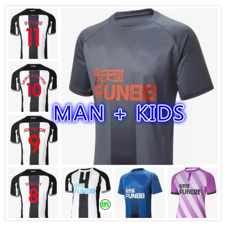 

21 22 NUFC Away Black Soccer Jerseys SHELVEY 2021 2022 Kits JOELINTON Football Shirt ALMIRON RITCHIE GAYLE men kit kids Equipment