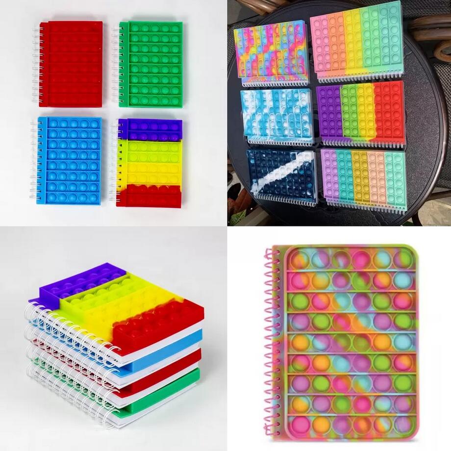 

New Rainbow Push Its Bubble Fidget Toys Notebook Children Stress Relief Squeeze Toy Anti stress Soft Squishy Kids Toy