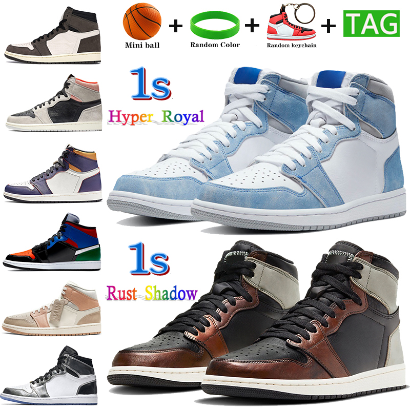 

2021 Top 1 1s Basketball Shoes Hyper Royal rust shadow Cactus mid milan LA to Chicago men women sneakers US 5.5-12, Bubble wrap packaging