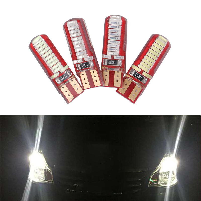 

50Pcs White T10 W5W 4014 24SMD LED Canbus Error Free Car Bulbs For 168 192 194 2825 Clearance Lamps License Plate Lights 12V