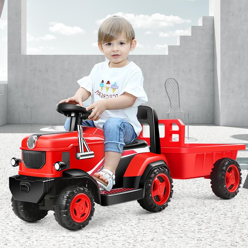 

Gift Sets Children's Tractor Electric Car Four-Wheeled Boy Girl Baby Toy With Bucket Can Sit On People Charging Stroller
