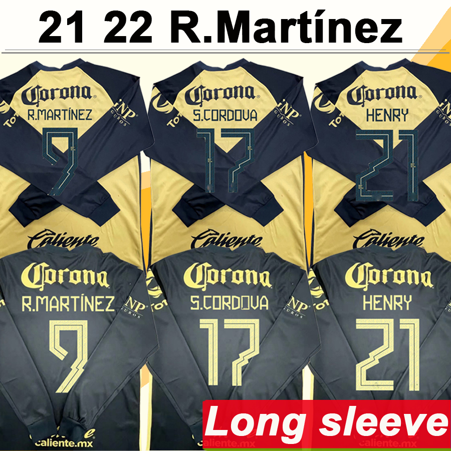 

2021 2022 Mexico America Long Sleeve Mens Soccer Jerseys .CORDOVA Home Away F. VINAS M.LAYUN HENRY Football Shirt Adult Uniforms, Cx4402 21 22 home no patch