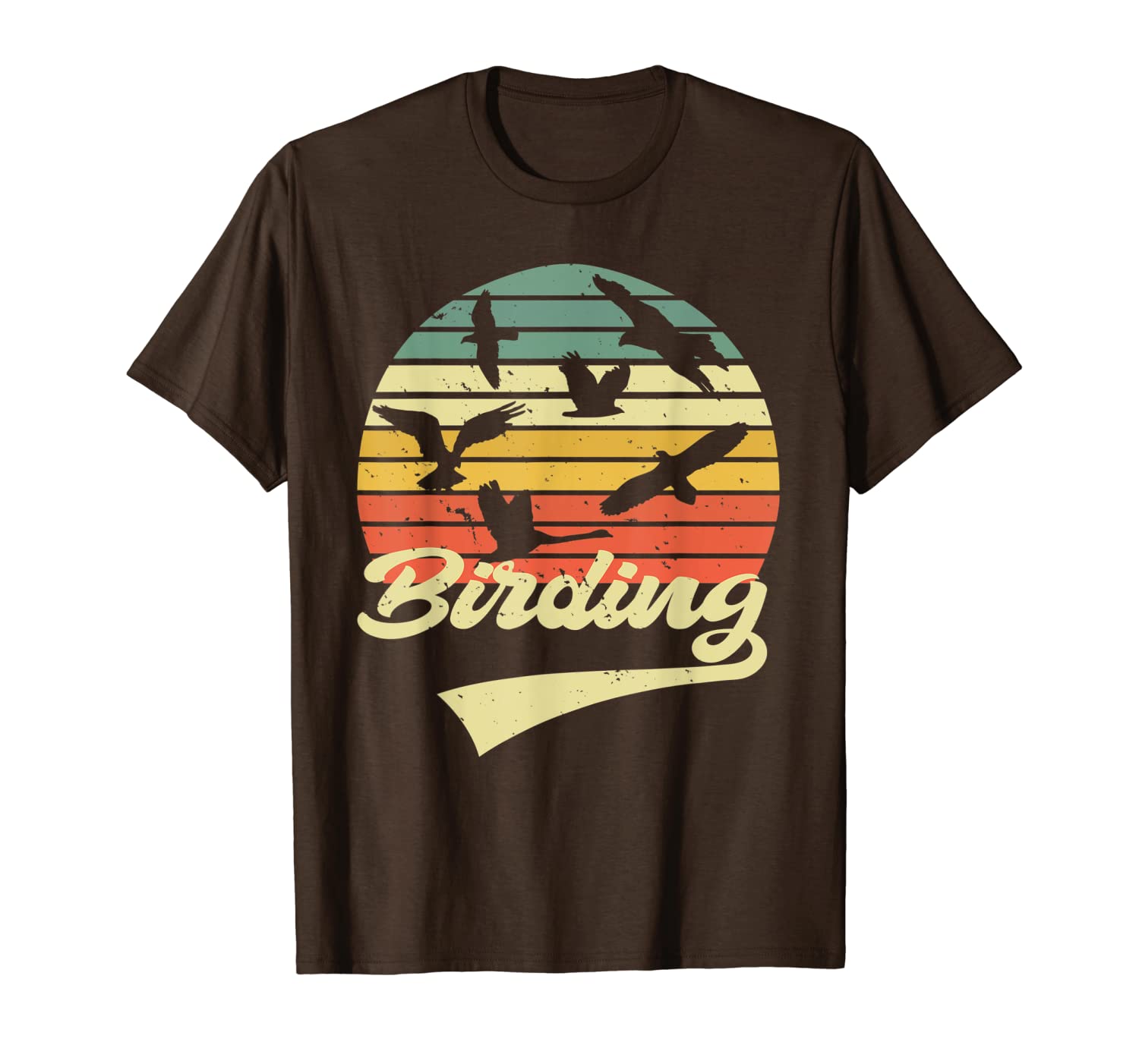 

birding birdwatching vintage retro shirt bird watcher gift t-shirt, White;black
