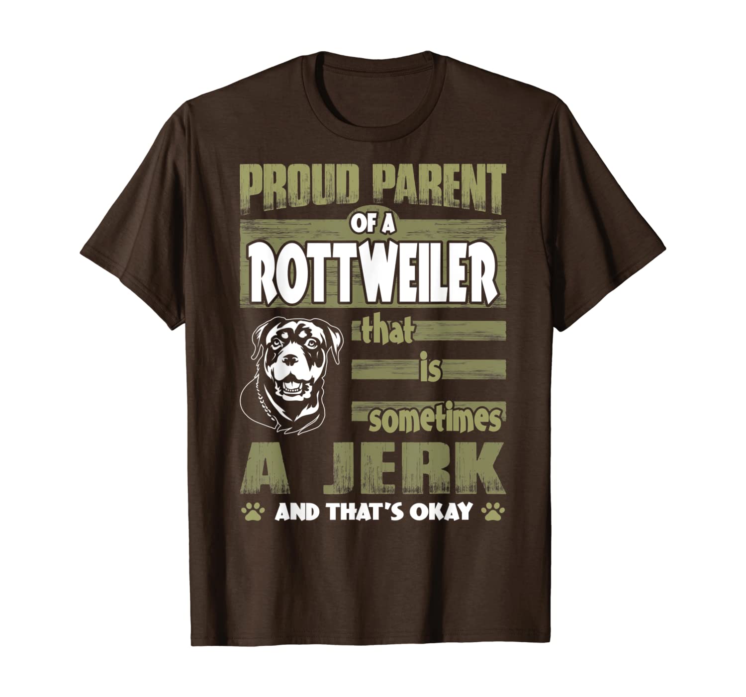 

proud parent of rottweiler sometimes jerk tshirt, White;black