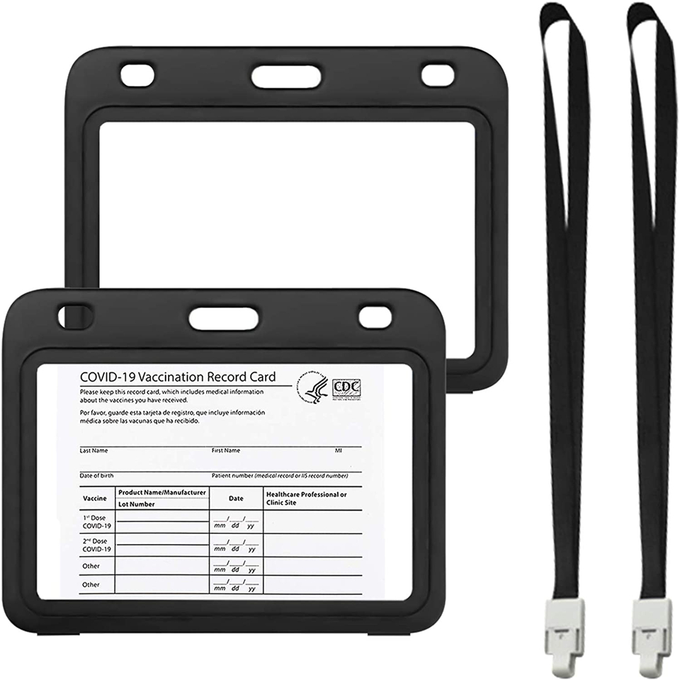 

Badge Holders CDC Card Protector 4 X 3 Inches Immunization Record Cards Holder Clear Vinyl Plastic Sleeve 3 X 4 with Waterproof