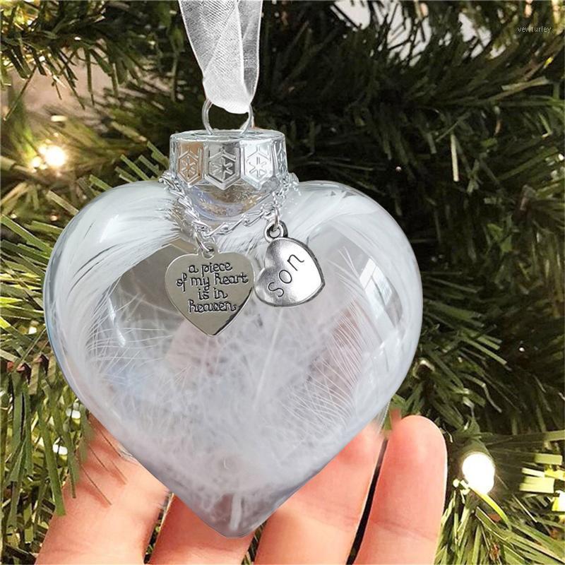 

Party Decoration 1pc Feather Heart Shape - A Piece Of My Is In Heave Memorial Ornament Dad Pendant Bauble Home
