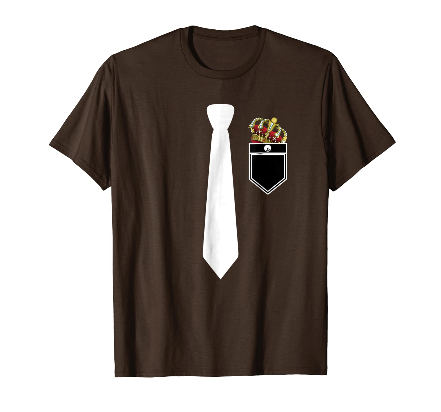 

crown with formal tuxedo tie tux t shirt, White;black