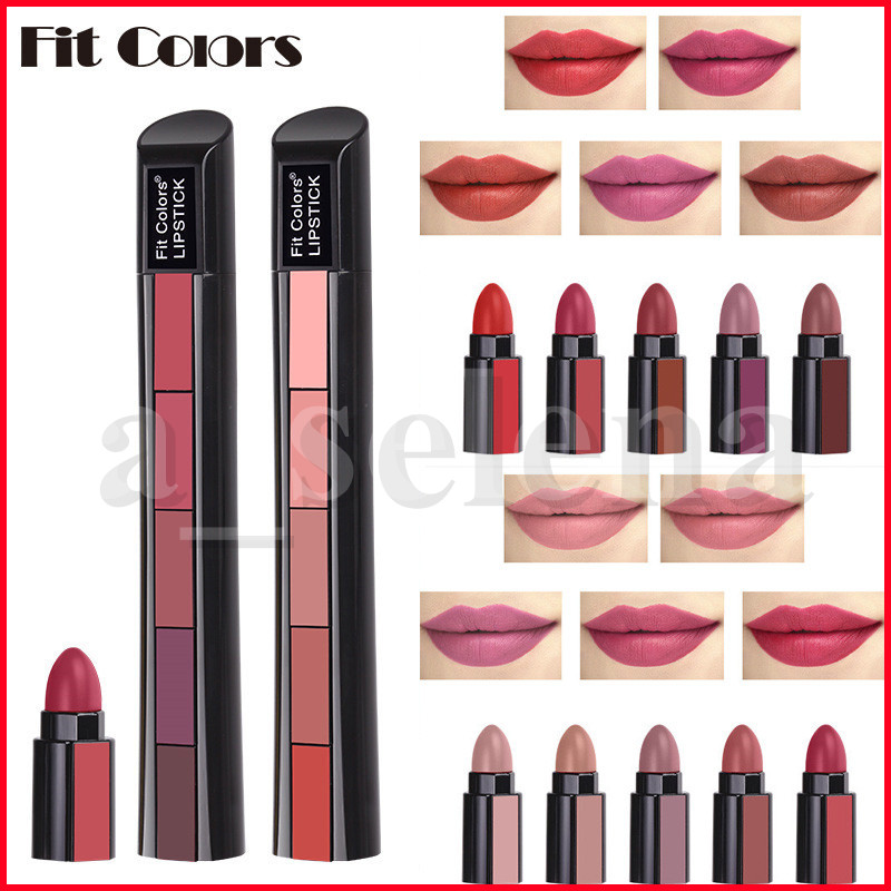 

Mini Makeup Lipsticks Small High Quality Shine 10 Colors Make Up Lipstick Set Lip Stick Lips Tint Net 1.2g*5 color, Mixed