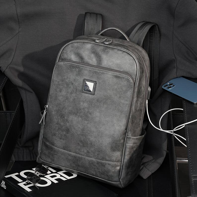 

Wholesale factory men leathers shoulder bags horizontal large capacity business briefcase simple solid color leather handbag college wind joker grey computer bag, Black