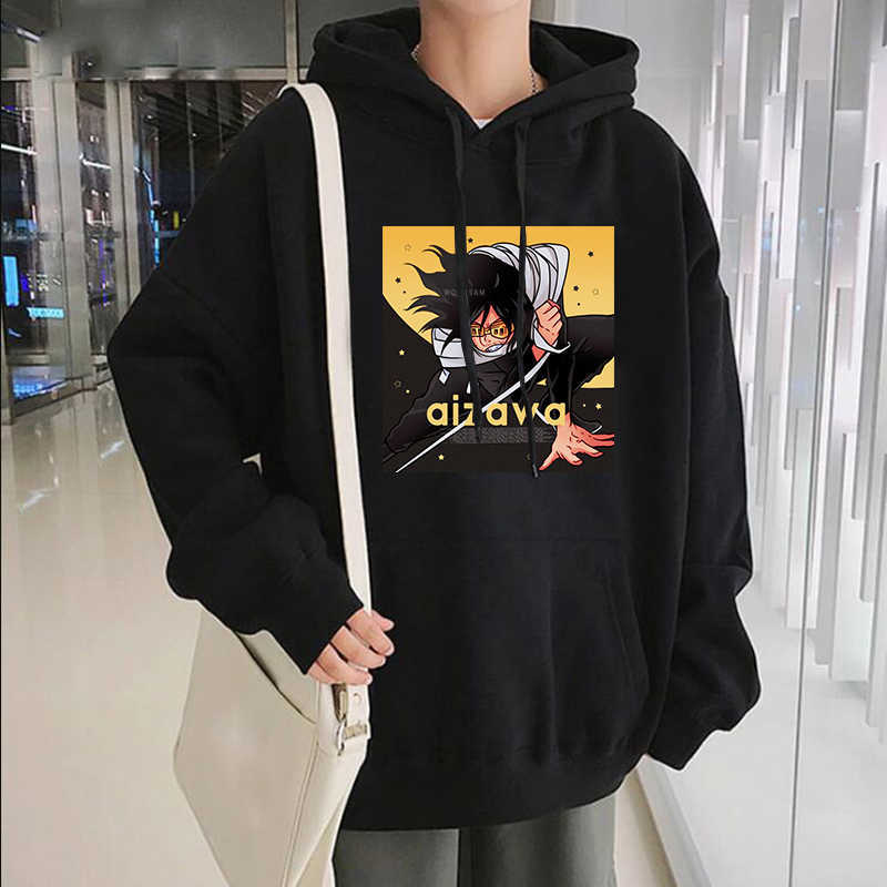 

Harajuku Japan Anime My Hero Academia Shouta Aizawa Print Hoodie Cartoon Pattern Men's Oversized Streetwear Oversized Sweatshirt Y0804, Black