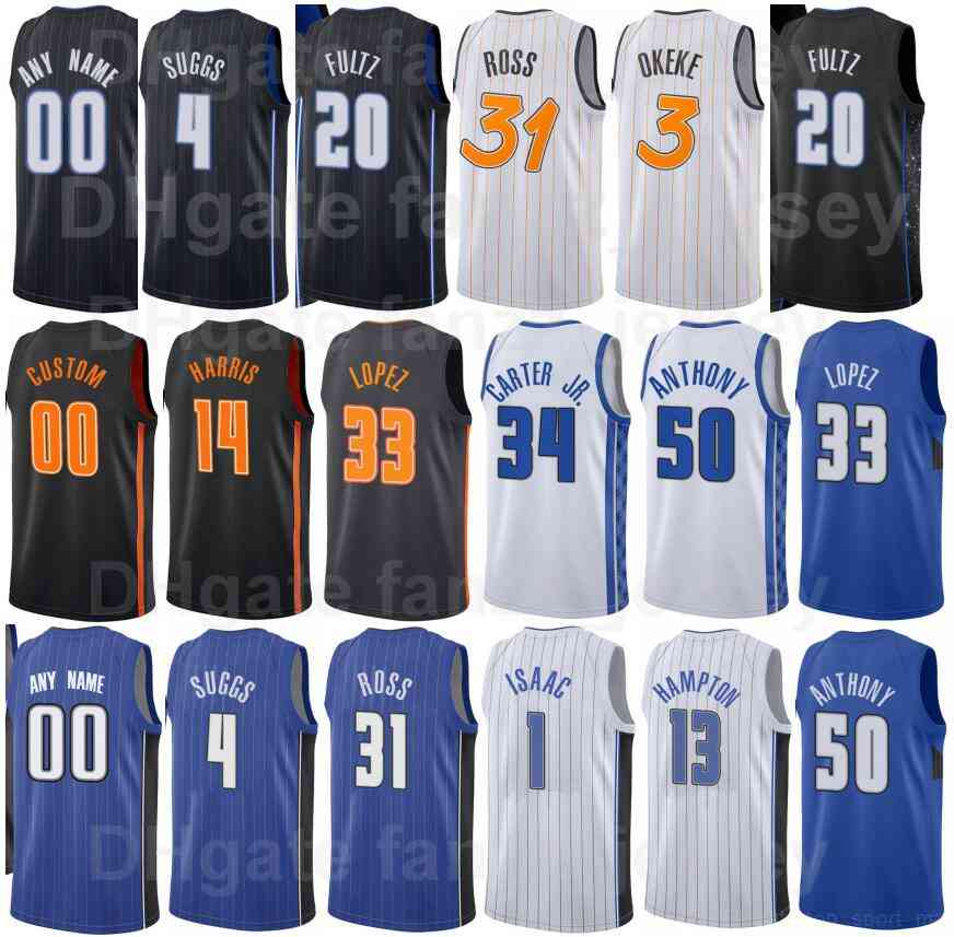 

Screen Printed Basketball Jalen Suggs Jerseys 4 Terrence Ross 31 Markelle Fultz 20 Wendell Carter Jr 34 RJ Hampton 13 Gary Harris 14 Black Blue White Men Women Kids