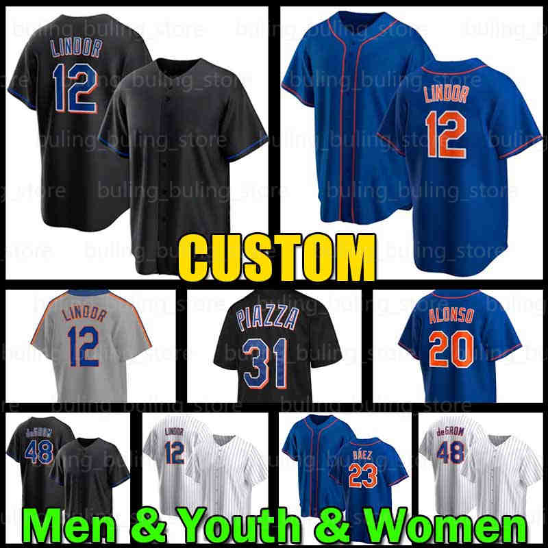 

12 Francisco Lindor Jersey Jacob deGrom Baseball Jerseys New Pete Alonso York Mike Piazza Darryl Strawberry Starling Marte Max Scherzer 1 Jeff McNeil Dwight Gooden, Custom women new cool base(d d h)