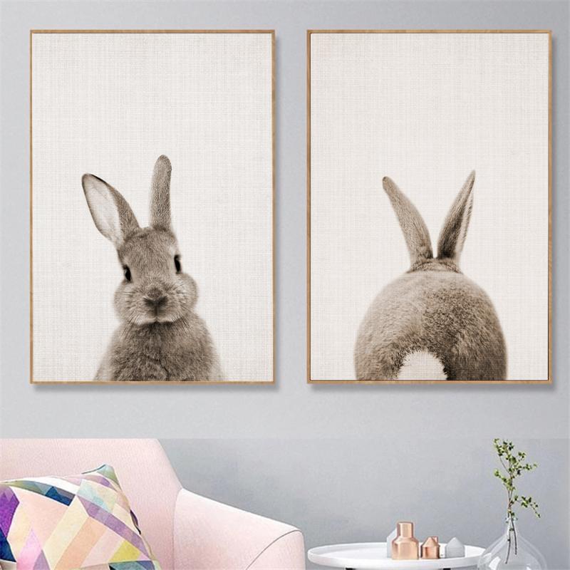 

Paintings Baby Tail Canvas Print Poster Woodland Animal Painting Nursery Wall Art Prints Nordic Pictures Kids Room Decor