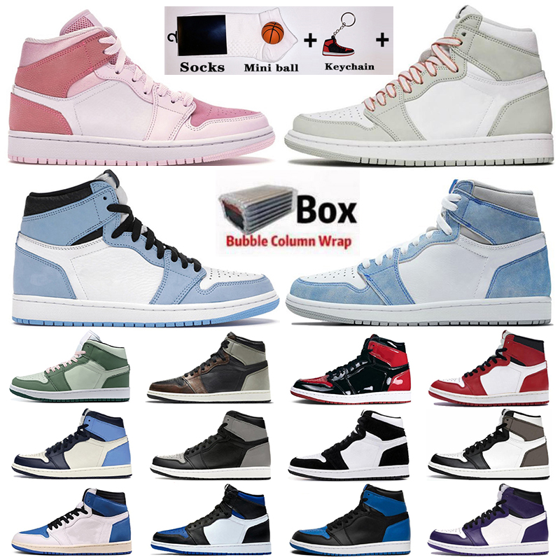 

1 1s Hyper Royal Shoes Obsidian Shadow UNC University Blue Twist Mens Basketball Shoe Patina High Dark Mocha Court Purple Bred Patent Women Pink Sports Sneakers, #40