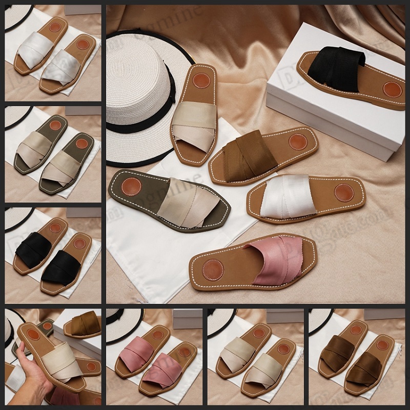 

2022 Newest Branded Woman Woody Mules flat canvas Webbing Slipper Designer Lady Womens Lettering Fabric Outdoor Leather mule platform Sole Slide Sandal Casual Slides Slippers 35-42, Hello