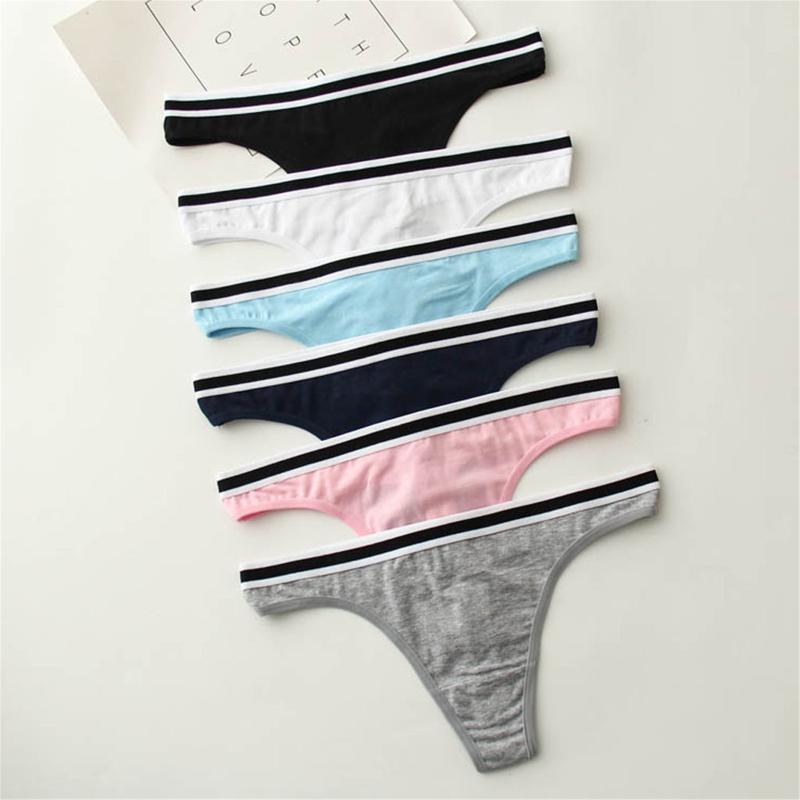 

Women's Panties 6PCS/Set M-XL Cotton Thong Female Underpant Letter Waist Underwear For Ladies Sexy G-string Brief Woman Lingerie Gifts, As pic