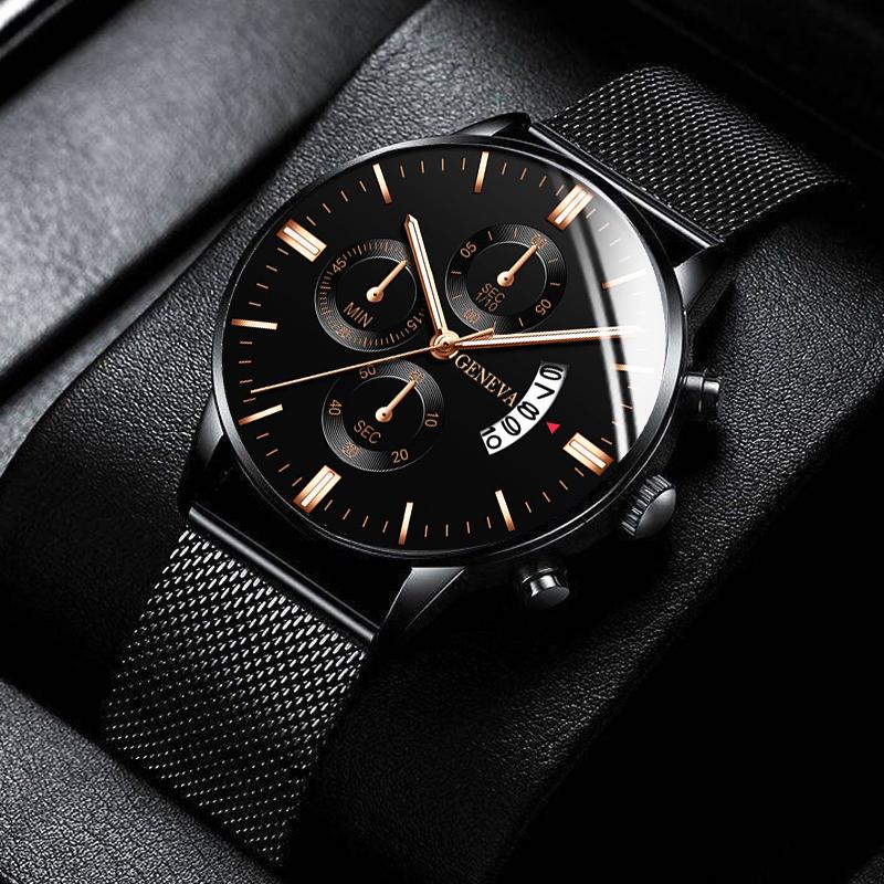 

Wristwatches 2021 Manner Uhren Luxus Beruhmte Marke Edelstahl Mesh Gurtel Kalender Uhr Business Quarzuhr Relogio Masculino, Gold white