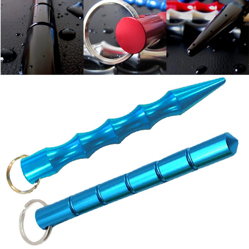 

Creative Black Metal Kubaton Keychain / Keyring Pair For Pressure Tip Self Defense Cozy Hooks & Rails