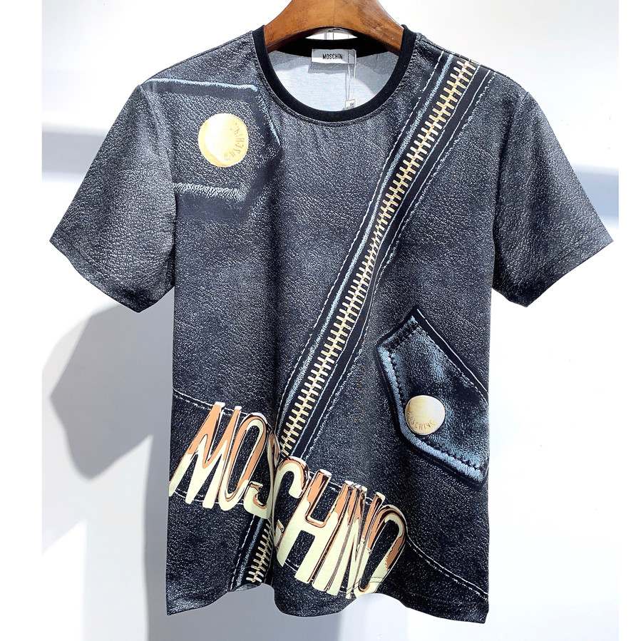 

SSHigh quality summer men's T-shirt casual pattern round neck cotton breathable short sleeve M-3XL, White