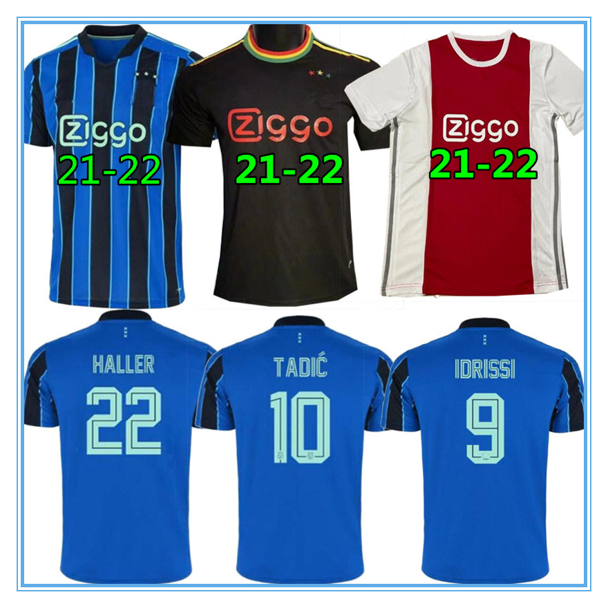 

HALLER AWAY 21 22 3rd black amsterdam jerseyS 2021 TADIC KLAASSEN TRAORE jersey soccer NERES CRUYFF men football shirt, Black;yellow