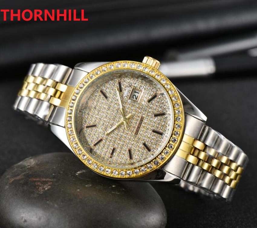 

Men Watches Women Watch 40mm Quartz Movement All Diamonds Dial Ring Iced Out Wristwatch High Quality Unisex Dress Wristwatches Lady Clock Waterproof Montre De Luxe, As pic