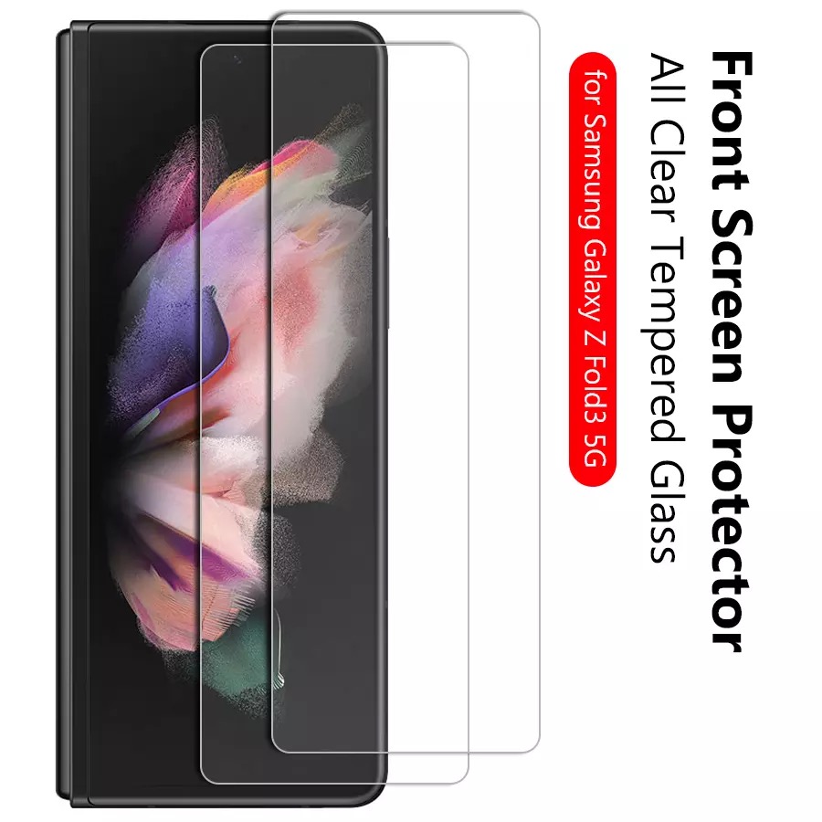 

2Pcs Screen Protector Ultra Clear Front Tempered Glass Full Glue For Samsung Galaxy Z Fold3 5G For Galaxy Z Fold 3 Protect Film