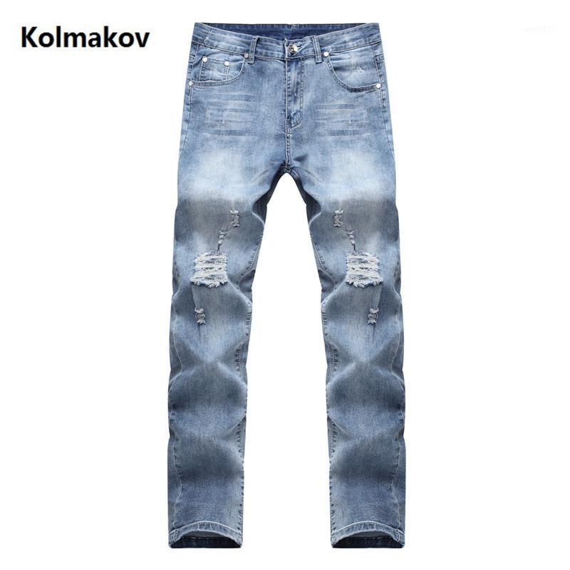 

Men's Jeans 2021 Spring Ripped For Men Classic Fashion Designer Denim Skinny Casual Slim Fit Trousers 3 Colors, Blue