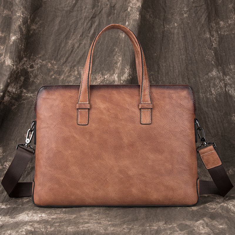 Briefcase Men's Business Computer Bag File Large Capacity Simple Hand Portable Fashion 55-image-711935050