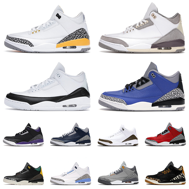 

2021 Arrival Basketball Shoes 3s Jumpman III Air Jordan 3 Raised Fragment Blue Cement Laser Orange Knicks Men Women Trainers Sneakers SIZE 13