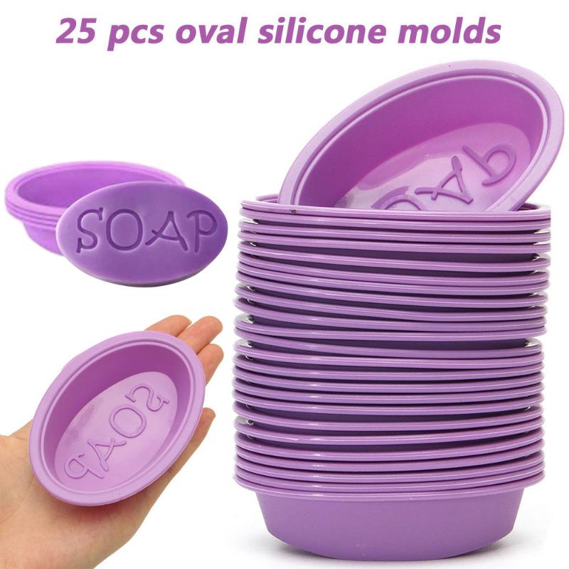 

25Pcs/Set Silicone Oval Soap Molds Baking Mold Cupcake Liners Handmade Mould HK3 Craft Tools