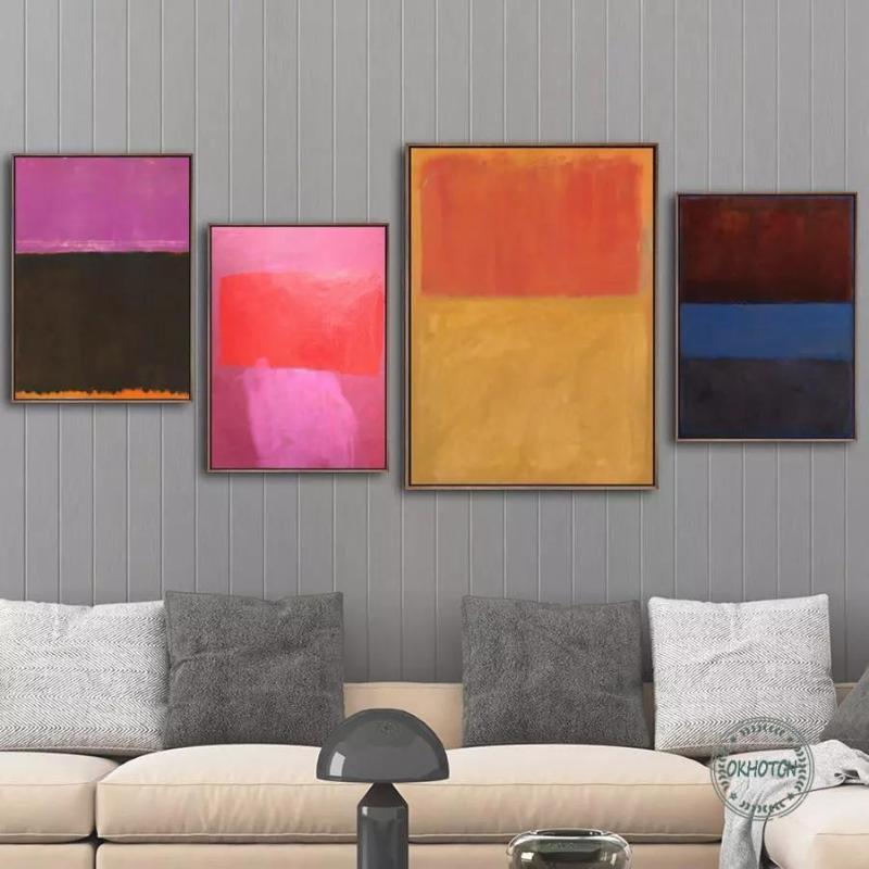 

Paintings Mark Rothko Colorful Emotions Poster Modern Home Decoration Abstract Canvas Print Wall Art Pictures For Living-Room