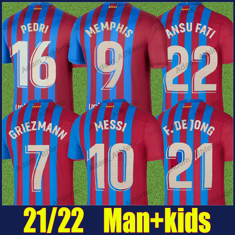 

Barca MESSI soccer jerseys 2021 ANSU FATI F.DE JONG KUN AGUERO MEMPHIS football jersey DEST COUTINHO PEDRI GRIEZMANN home shirts man kids kit Camiseta Blaugrana 21/22, 20 21 4th