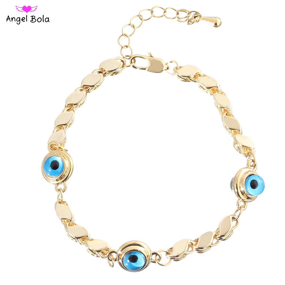 

Fashionable Men and Women 18K Gold Evil Eye Jewelry Bracelet Islamic Muslim Daily Gathering Events Jewelry Accessories Gifts Unfading, Golden;silver