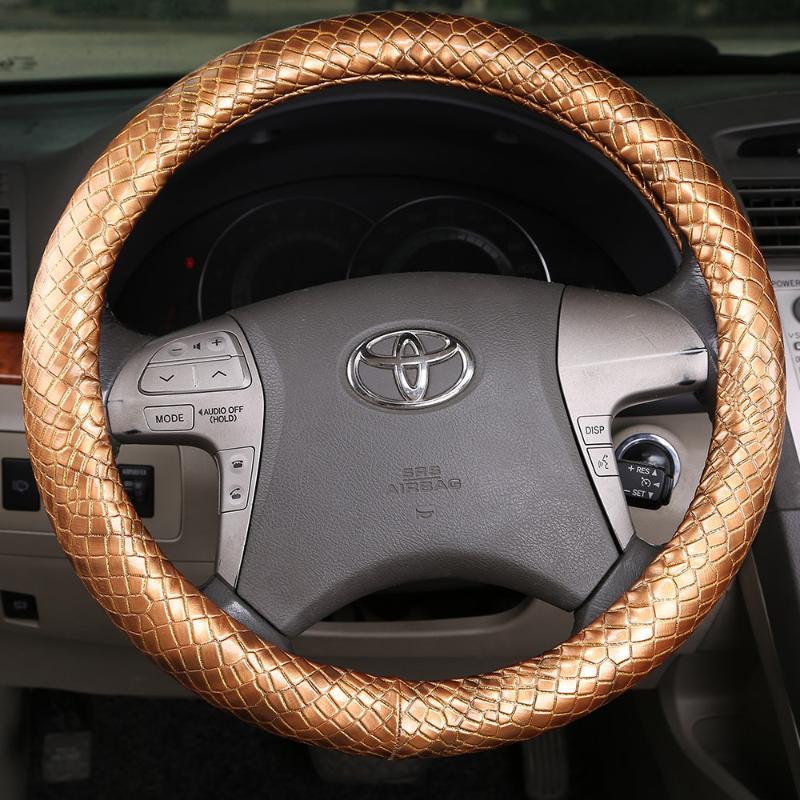 

Steering Wheel Covers Car Cover Leather Sets Italy Imported Snakeskin Pattern Pure