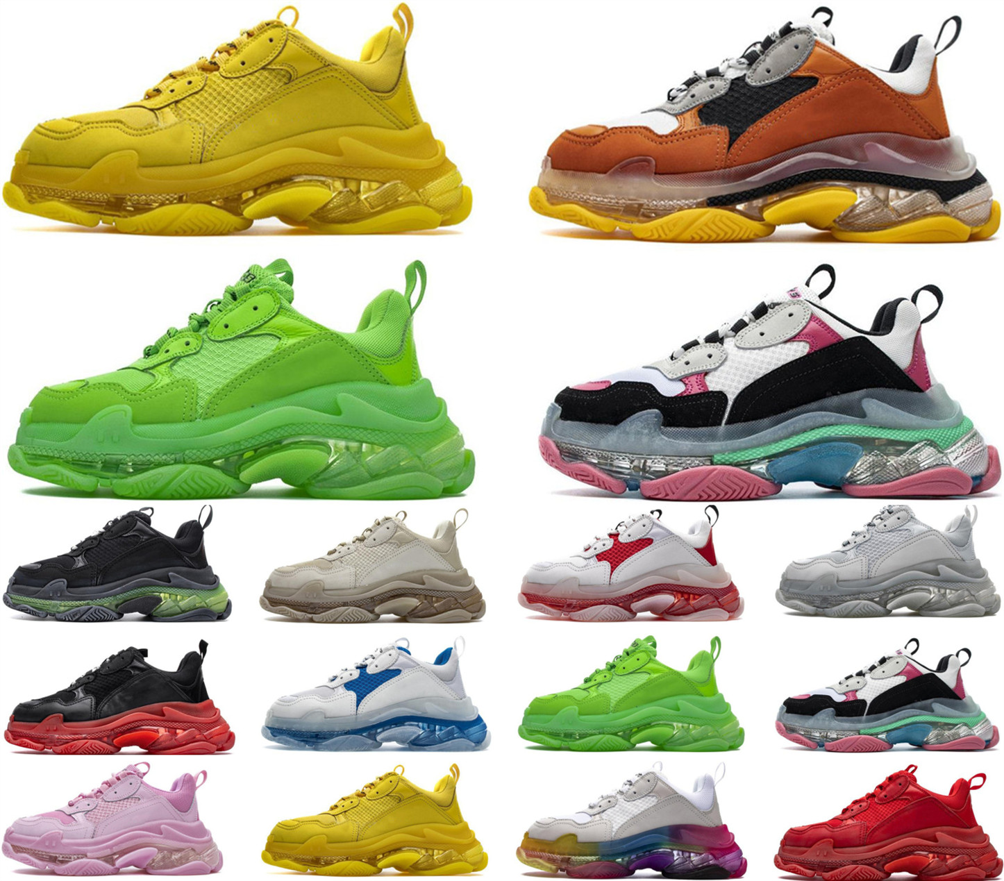 

Paris Sole 17FW large Bottom black Running shoes platform Crystal Clear Old Dad men Superior trainers sport sneakers