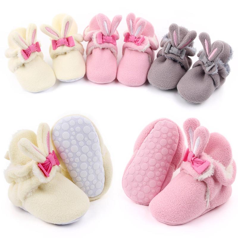 

First Walkers Born Booties Baby Socks Shoes Girl Winter Warm Ear Toddler Prewalkers Soft Anti-slip Infant Crib Crawl