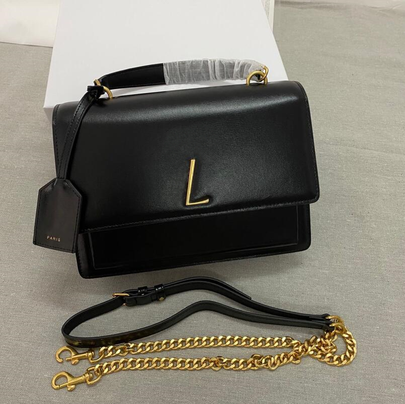 

Paris Luxury Designer Brand SUNSET Messenger Bag Totes Ladies Women Lady Fashion Metal Letters Genuine Leather Surround Chain Bags Handbag, 24*16cm