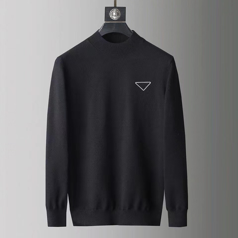 

High end European men's sweater round neck knitted autumn and winter trendy designer clothing leisure V-Neck Sweater long sleeve outdoor cold proof warm clothes