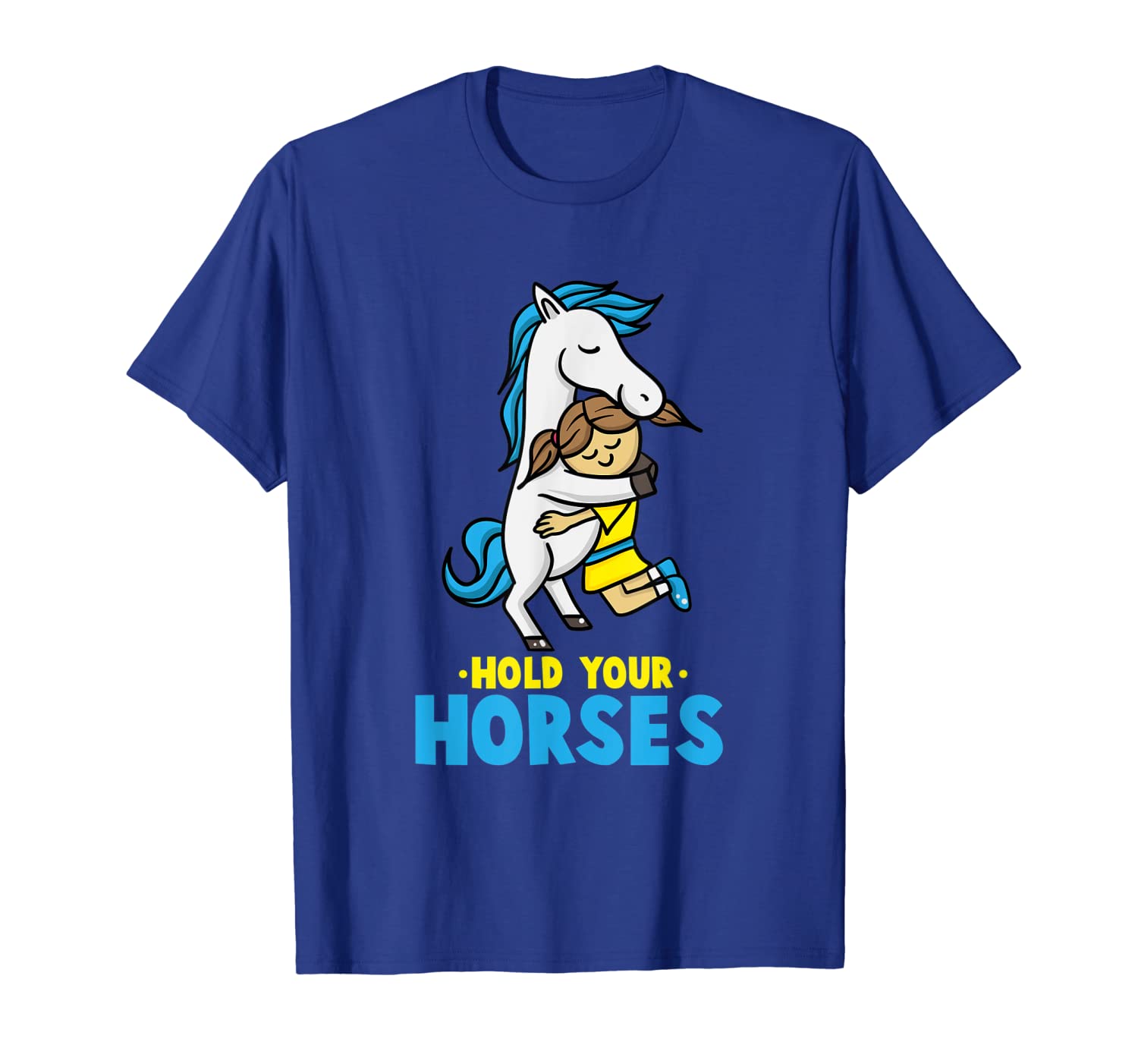 

hold your horses tshirt, horse gifts for girls, women, teen, White;black