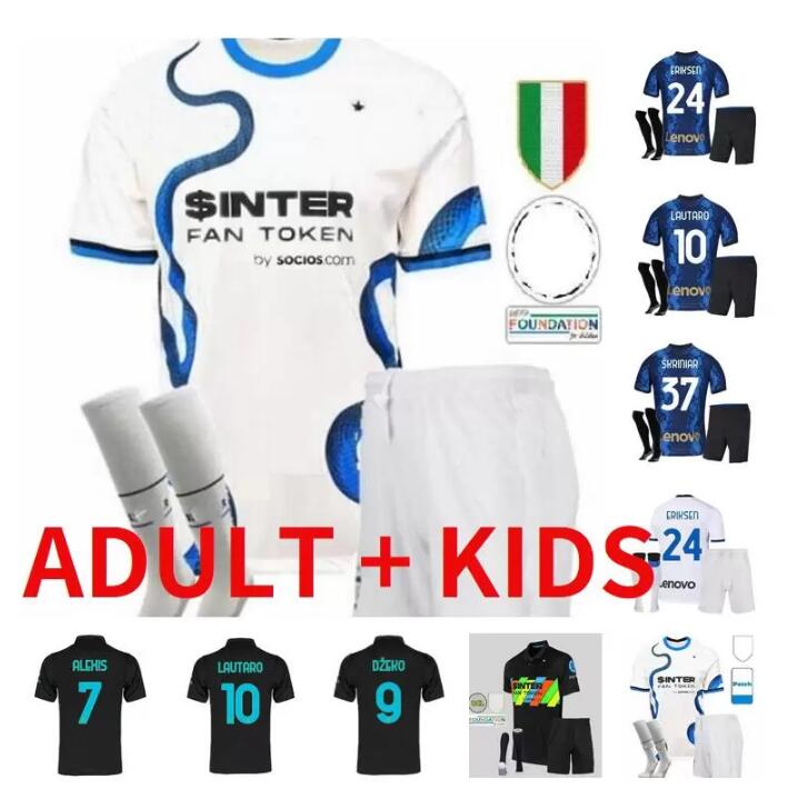 

2021 2022 INTER Dzeko BARELLA LAUTARO soccer jerseys VIDAL ERIKSEN ALEXIS HAKIMI 21 22 GODIN BROZOVIC J.CORREA CALHANOGLU football shirt uniforms men kids kit fourth, Gold