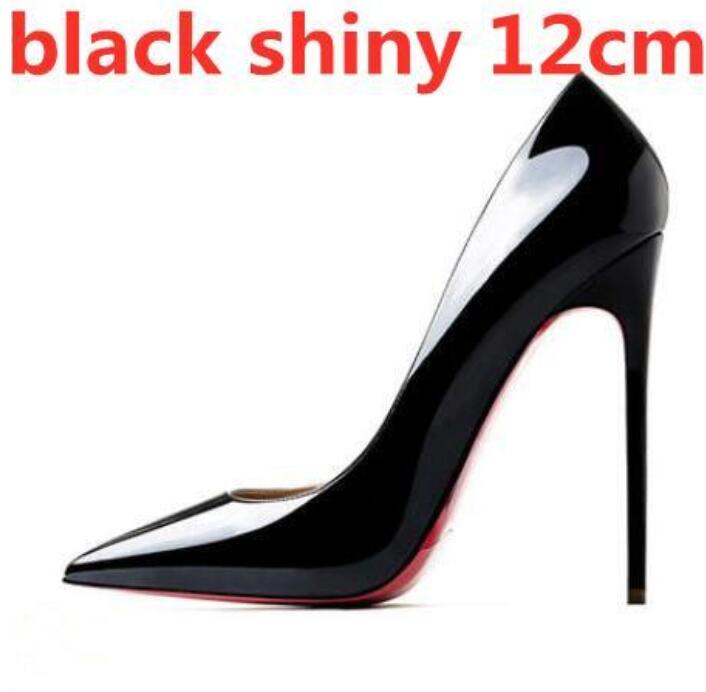 

2022 So Kate Red bottoms Pumps Women High Heel Pointed Toe Shoes Sexy Wedding Shoes 8cm 10cm 12cm Thin Heel Shallow Mouth Spring Shoes Big S, Black