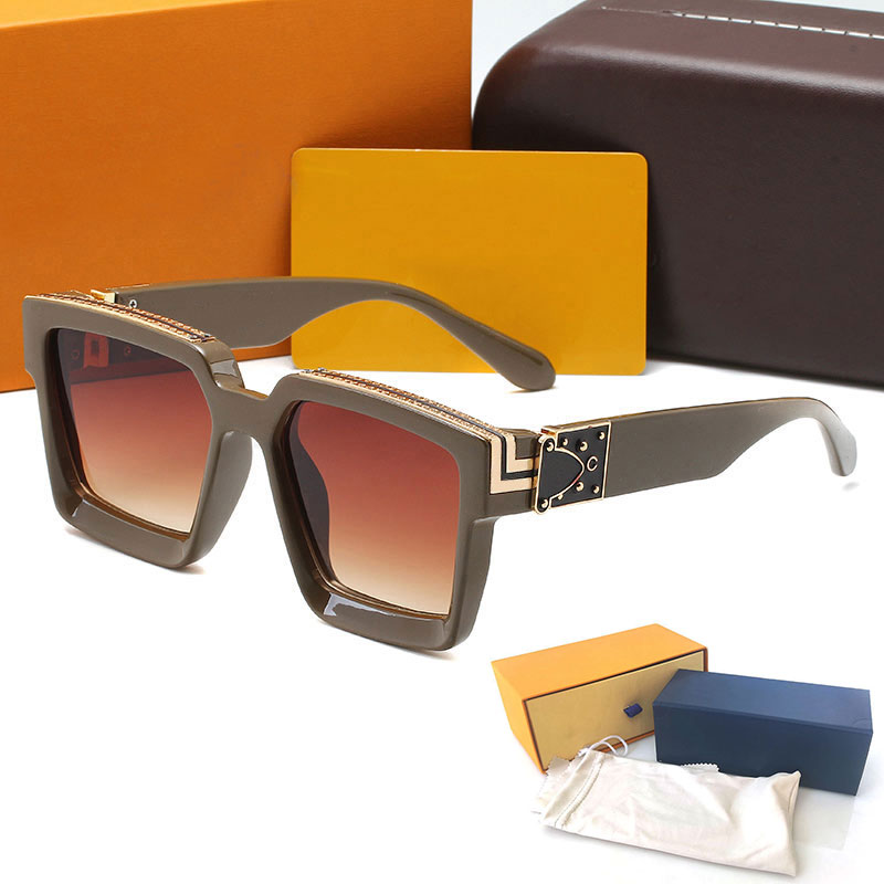 

High Quality Designer Fashion Mens Sunglasses Eyewear Luxury Womens Sun glasses vintage UV400 protection eyeglass Metal hinge eye with cases, White;black