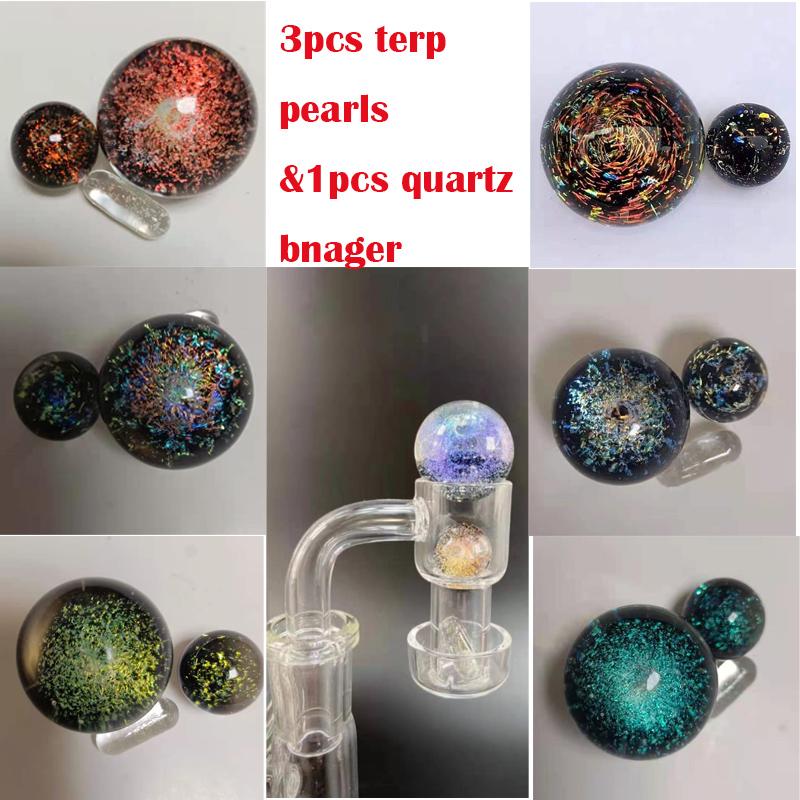 

Pearls and Quartz Banger 10mm 14mm 18mm smoking male Female Beveled Edge Terp Slurper Bead for dab rig glass bong