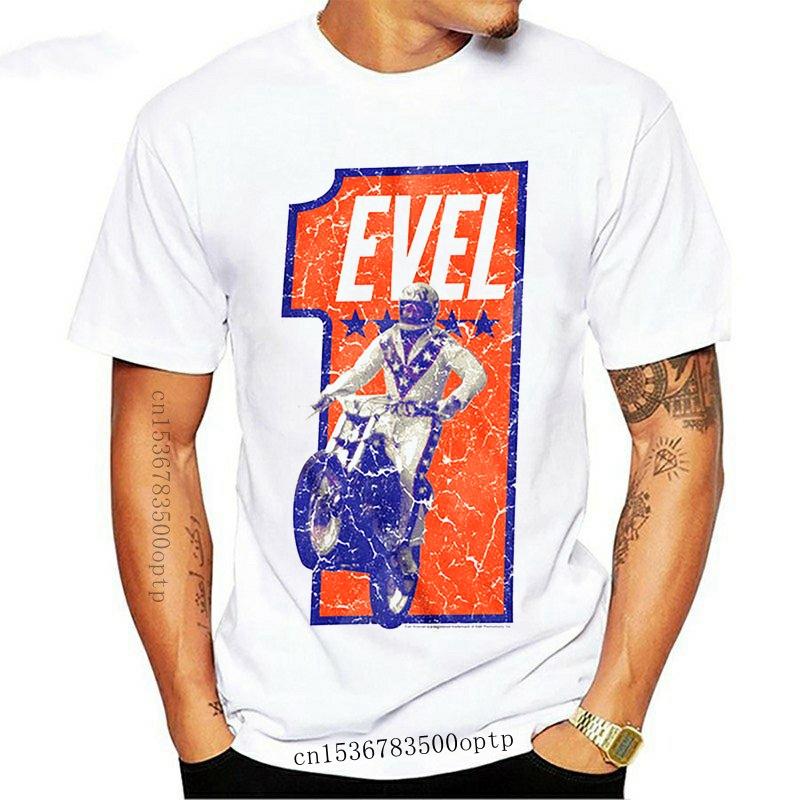 Men's T-Shirts OFFICIAL Evel Knievel Vintage Stunt Biker 1 T-Shirt Motorcycle Rider Cotton Unisex Loose Fit Tee Shirt