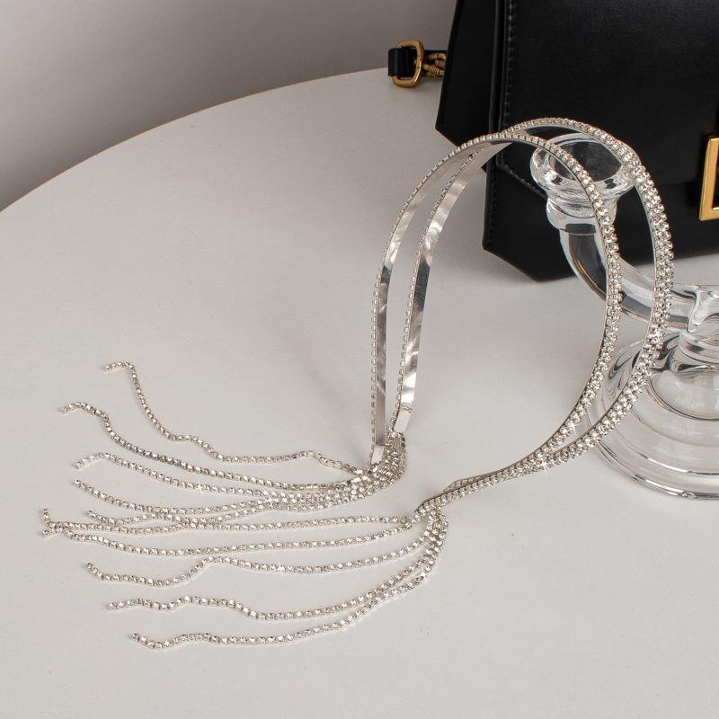 

Hair Clips & Barrettes Luxury Rhinestone Hairband Ins Korean Fashion Fairy Headwear Accessories Crystal Jewelry For Wedding Bride, Golden;silver